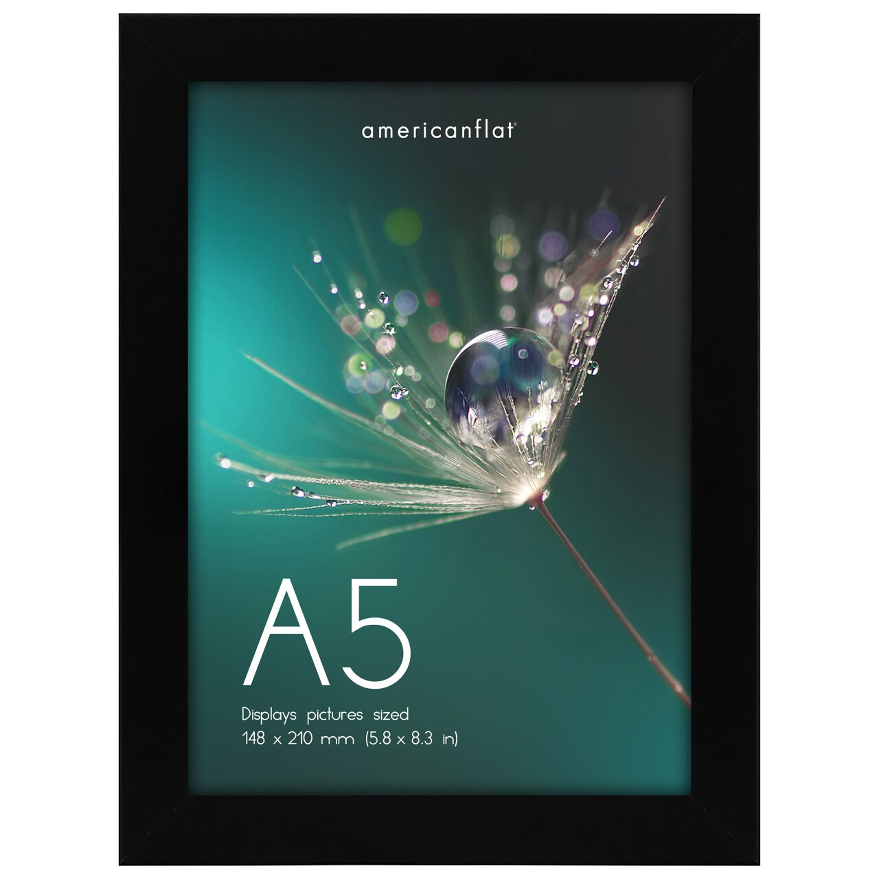 Americanflat A2 A3 A4 A5 Poster Frame - Picture Frame to Display Posters - Ideal for Documents and Artwork - Plexiglass Cover - Adjustable Hanging Hardware - Includes Easel
